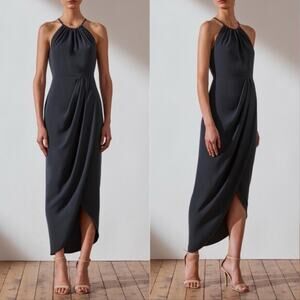 New Shona Joy High Neck Ruched Dress